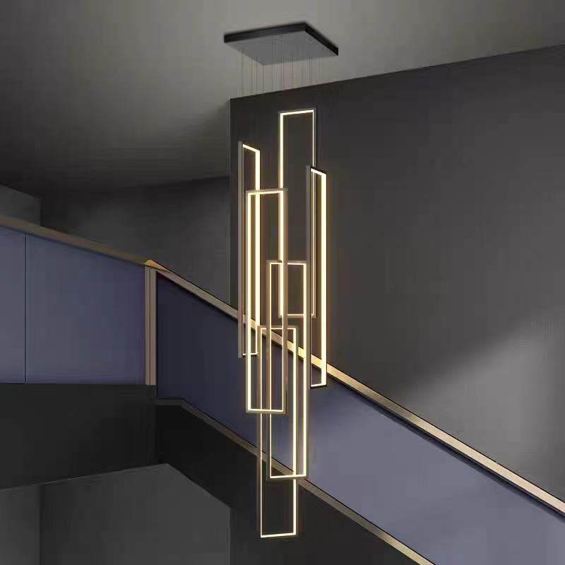 odern minimalist revolving staircase chandelier minimalist long box lamp