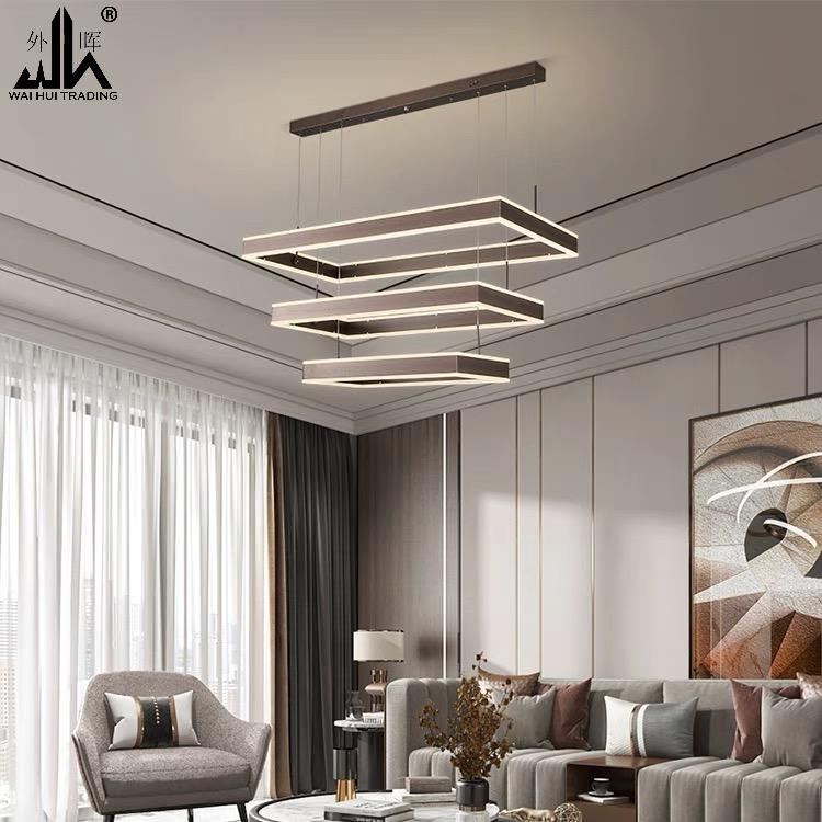 Modern style 2021 online celebrity chandelier living room lamps simple rectangular lamps.