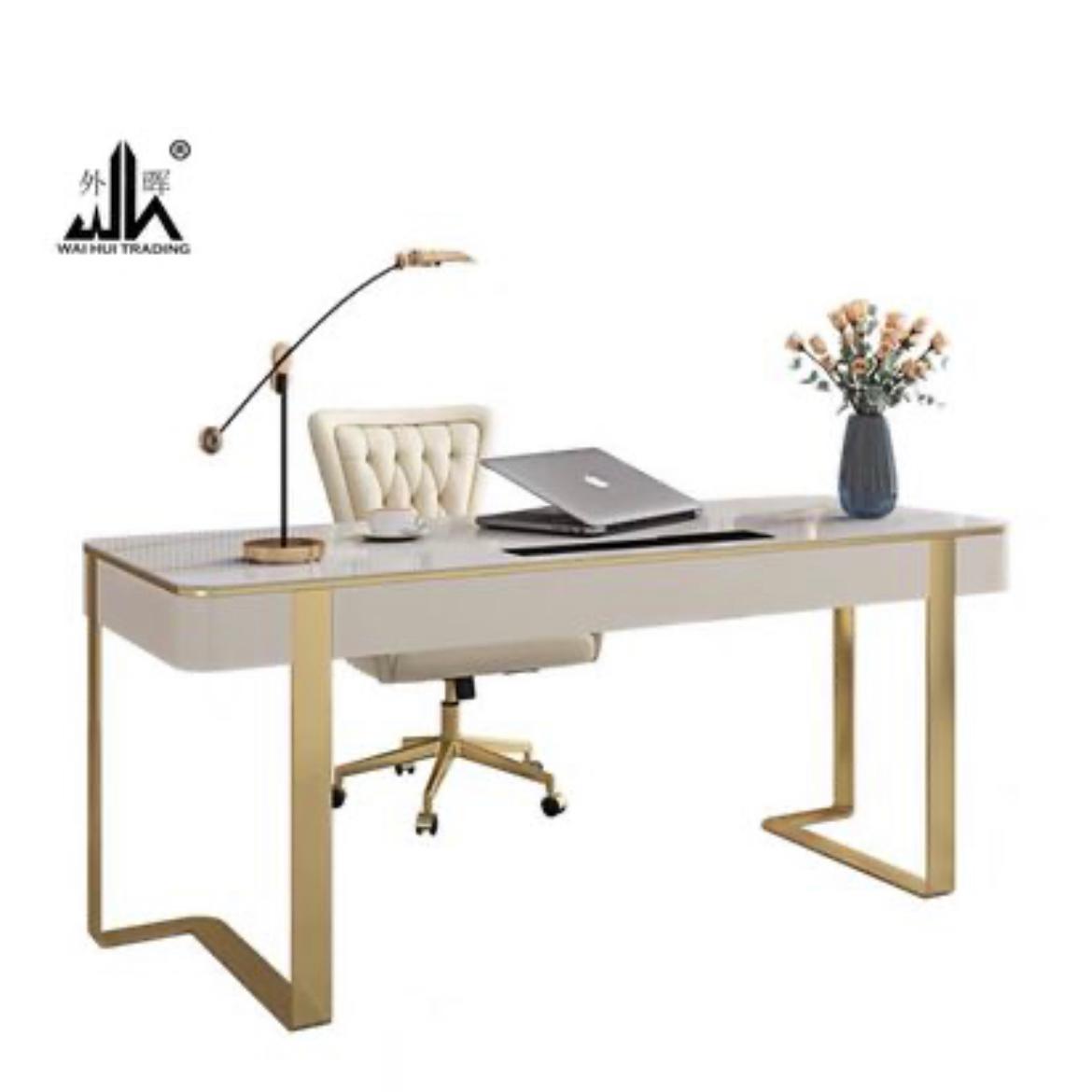 Luxury light slate desk simple computer desk and chair combination desk.