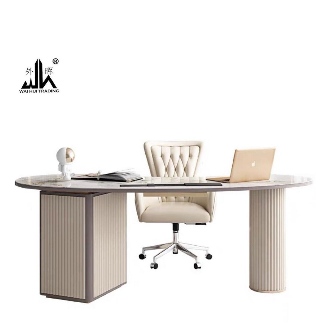 Italian luxury desk, rock plate office desk and chair combined computer desk.