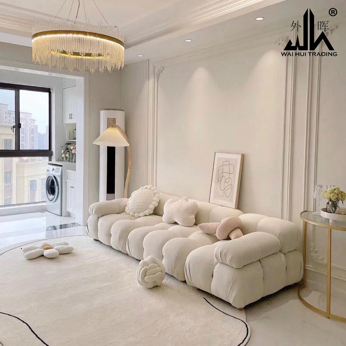 Nordic fabric sofa small apartment square bread sofa Color customization