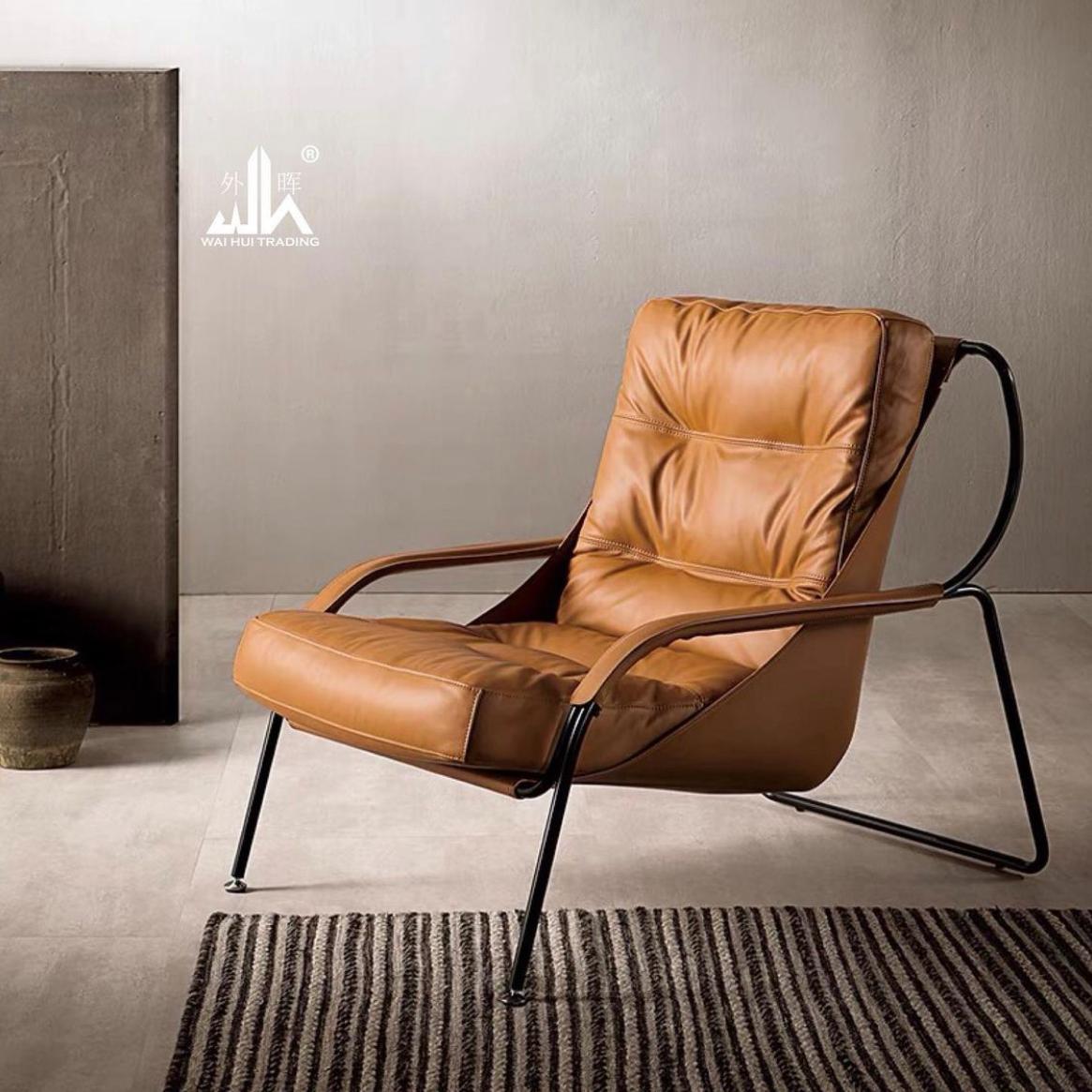 Modern luxury lazy sofa chair pu/ leather.