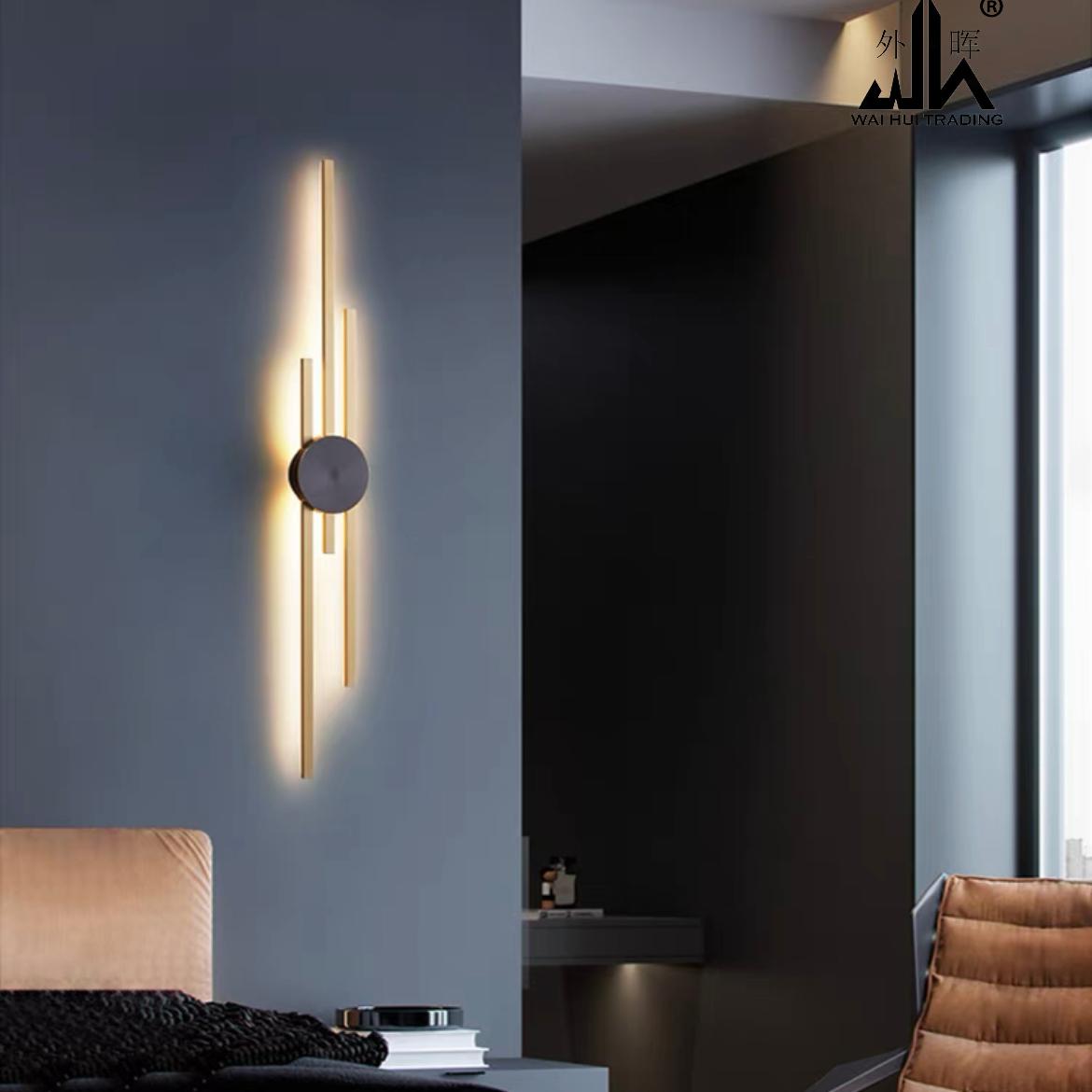 High-end wall lamp long background wall lamp 2021 new luxury bedroom bedside wall lamp.