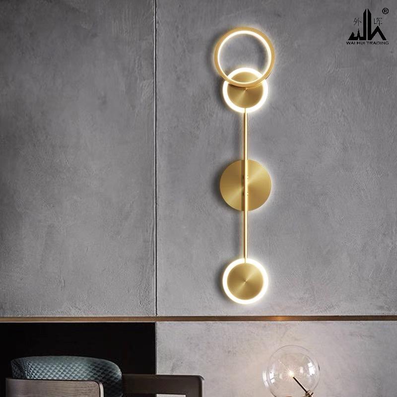 Copper bedroom wall lamps Nordic modern minimalist luxury lamps.
