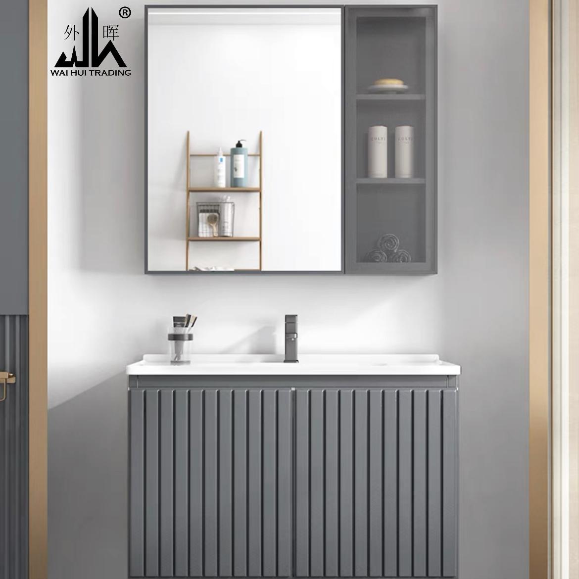 New combination bathroom with rock slab bathroom cabinet .aluminium alloy