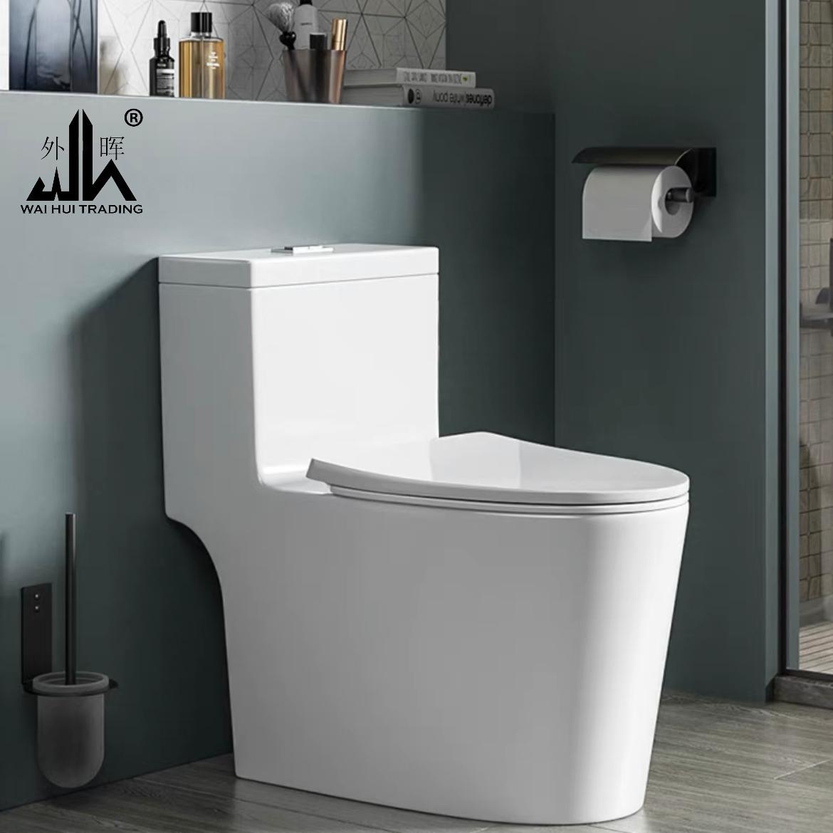 Domestic ceramic toilet seat for bathroom flush.