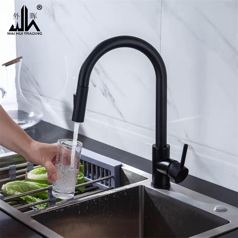 Kitchen hot and cold faucets pull-out rotatable sink sink balcony sink faucet.