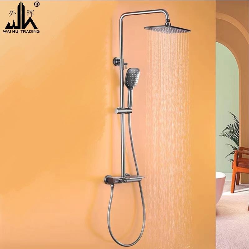 Button-mounted shower set copper bathroom shower.