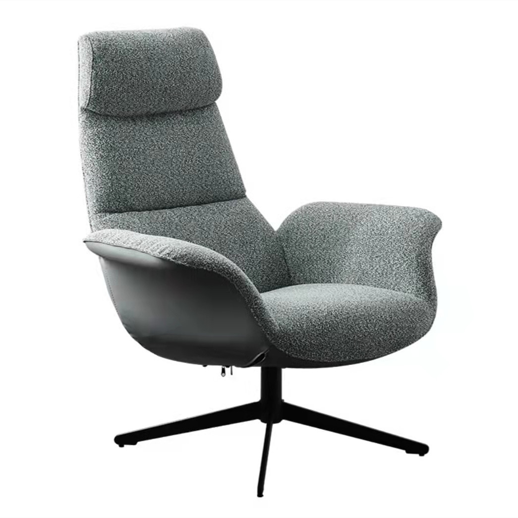 Textile leisure rotary single recliner pedal combination