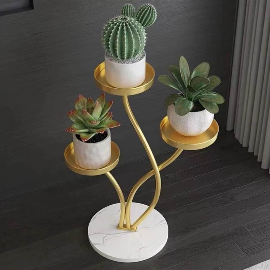 Creative iron floor flower rack