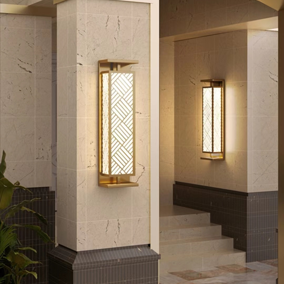 Imitation marble outdoor wall lamp