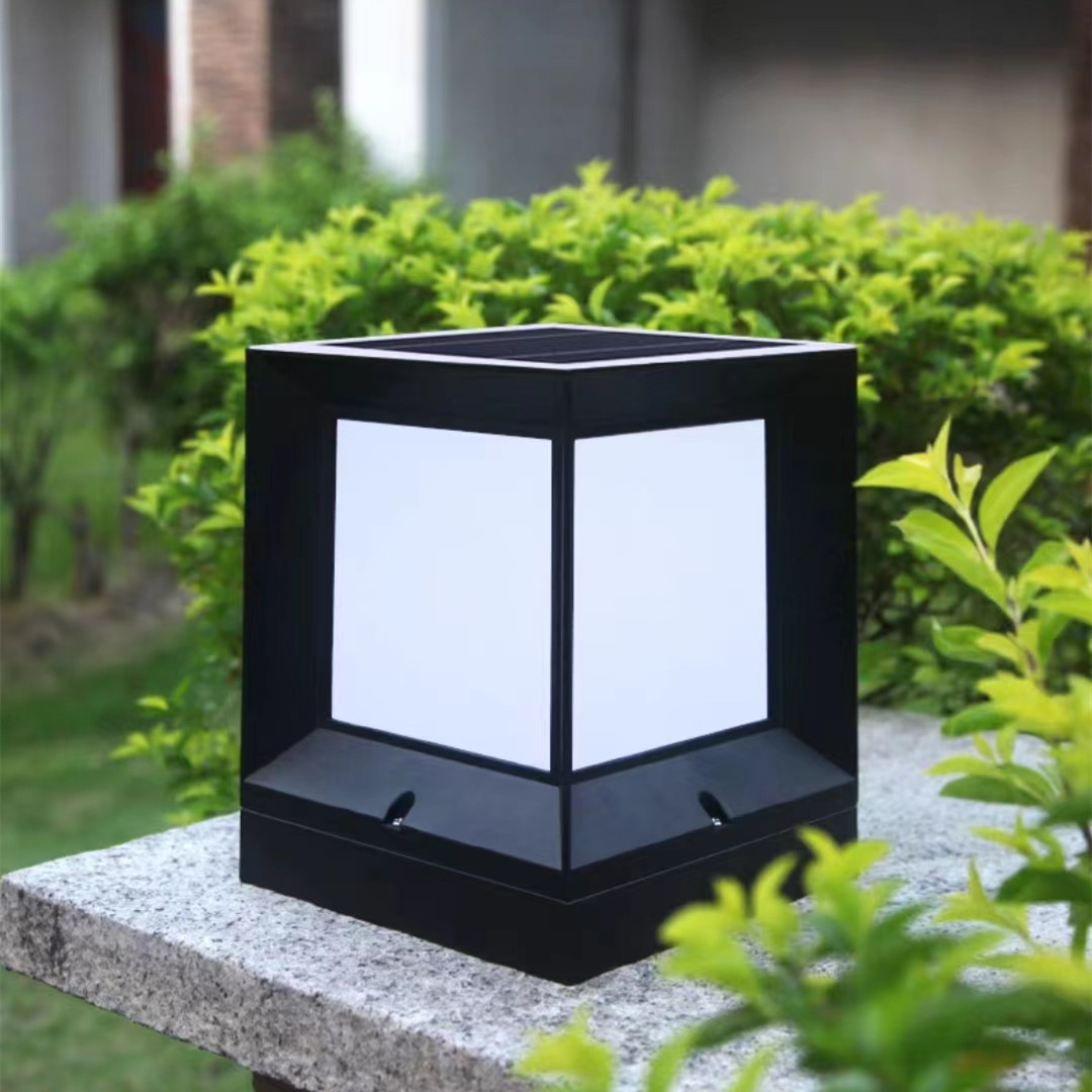 Solar waterproof column head outdoor lamp