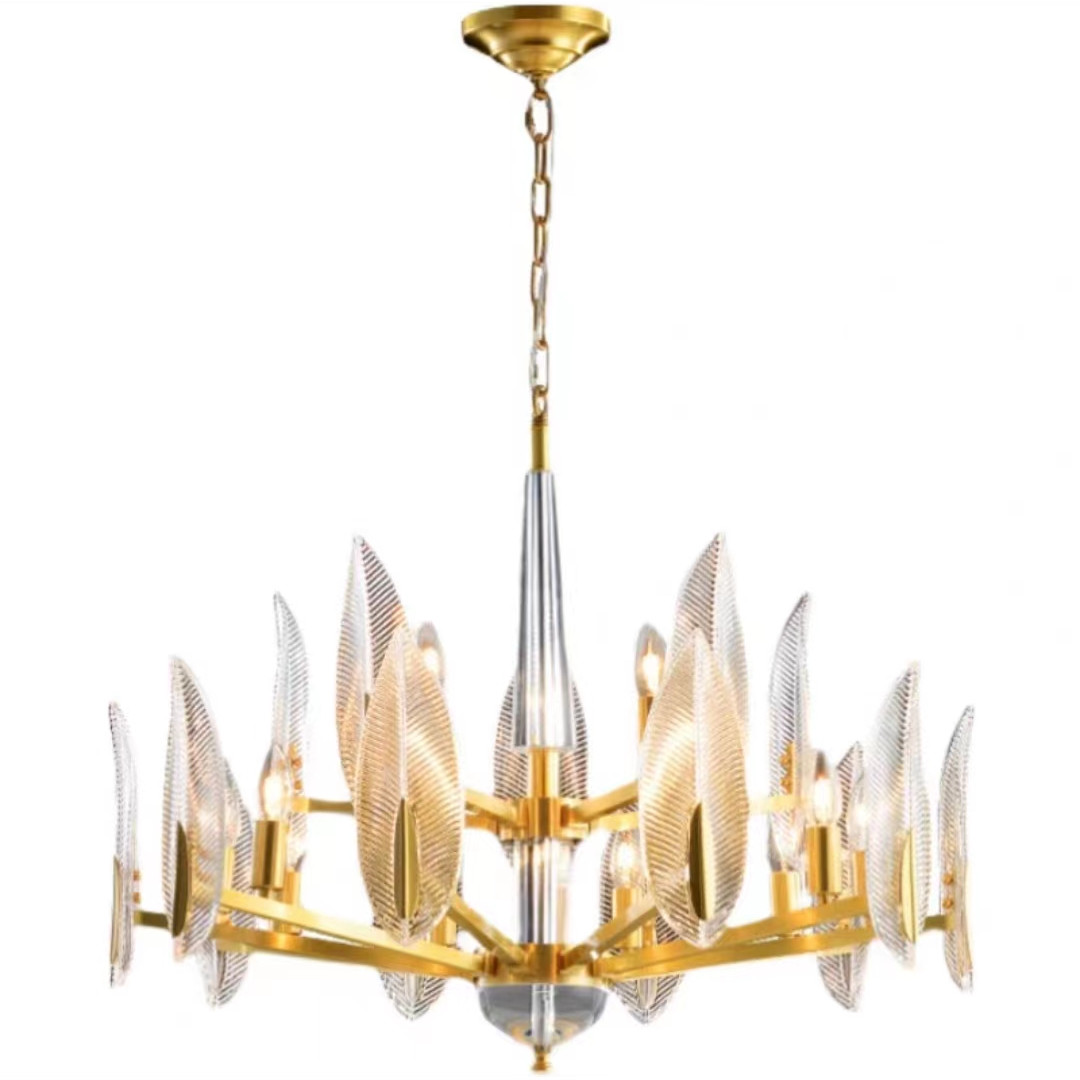 Light luxury crystal copper chandelier