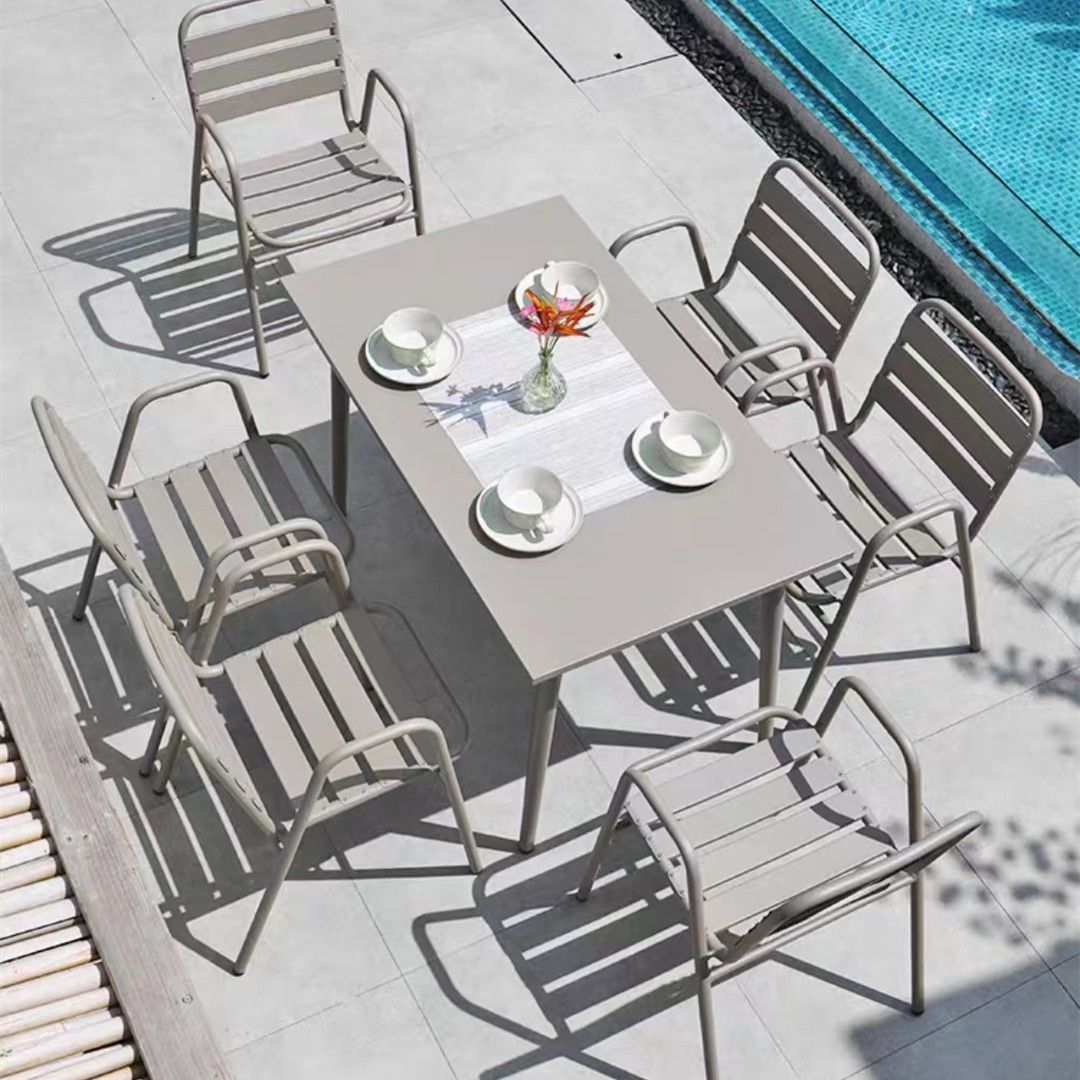 Outdoor waterproof and sunscreen tables and chairs