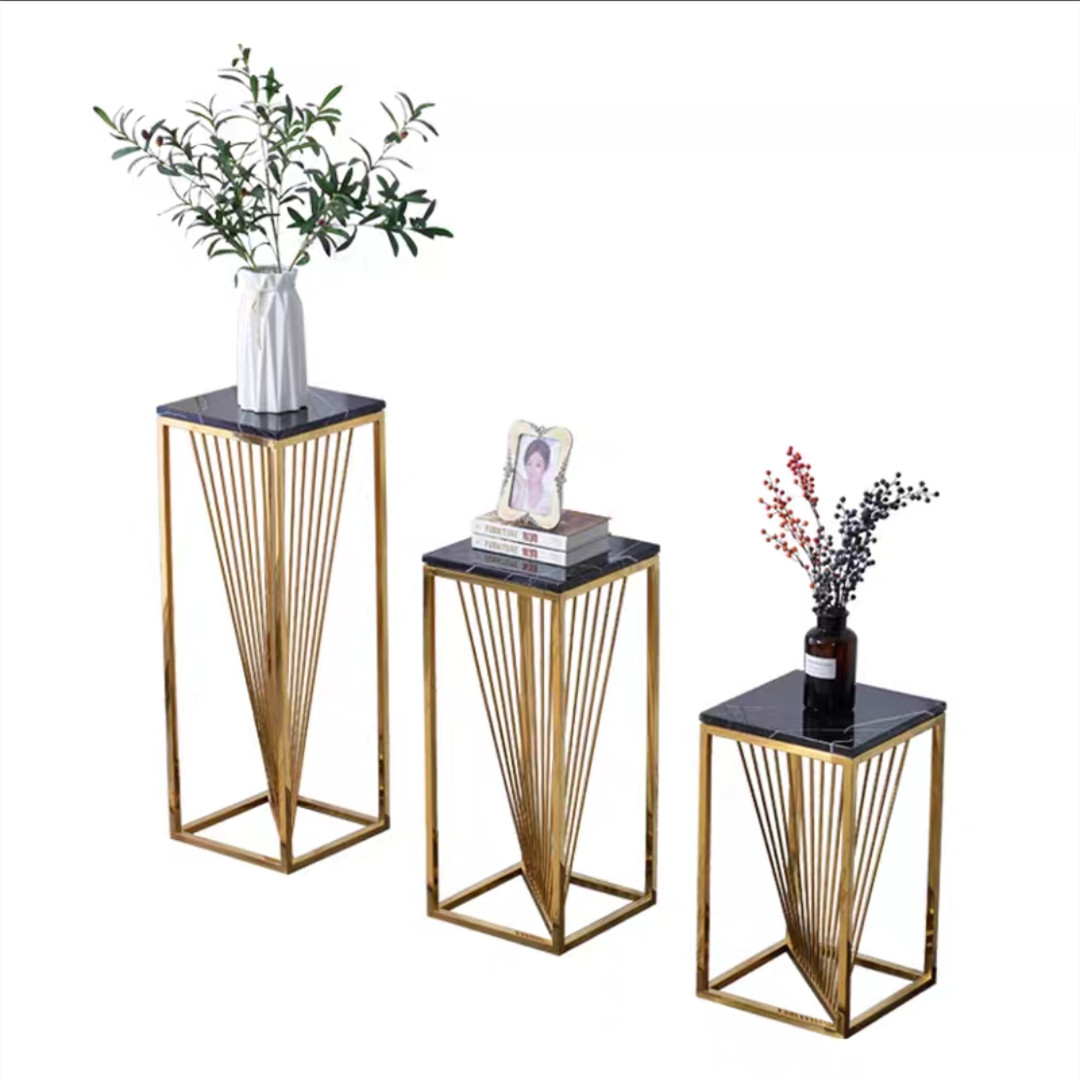 Postmodern light luxury simple marble floor type flower stand