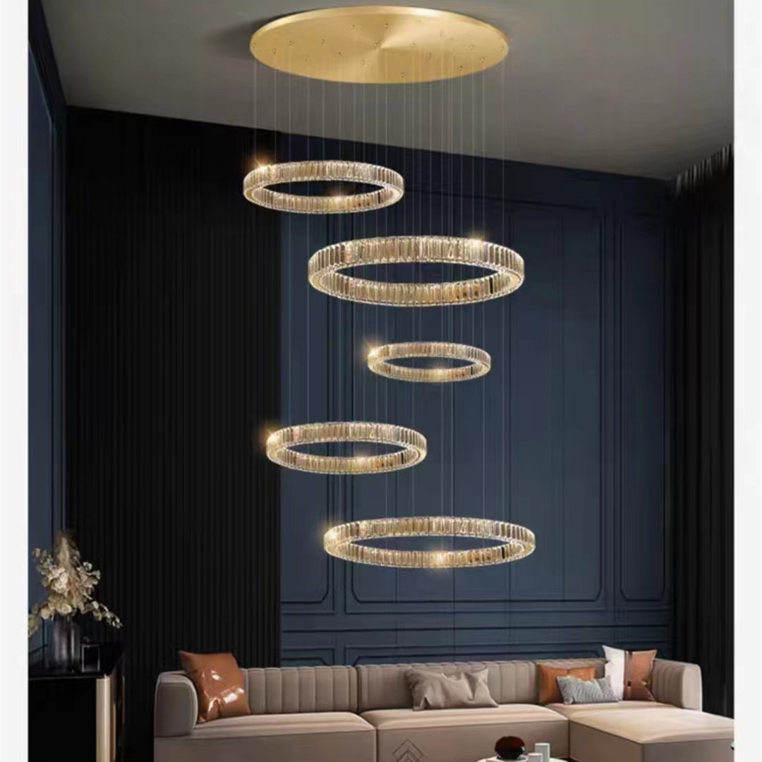 Nordic modern staircase crystal chandelier