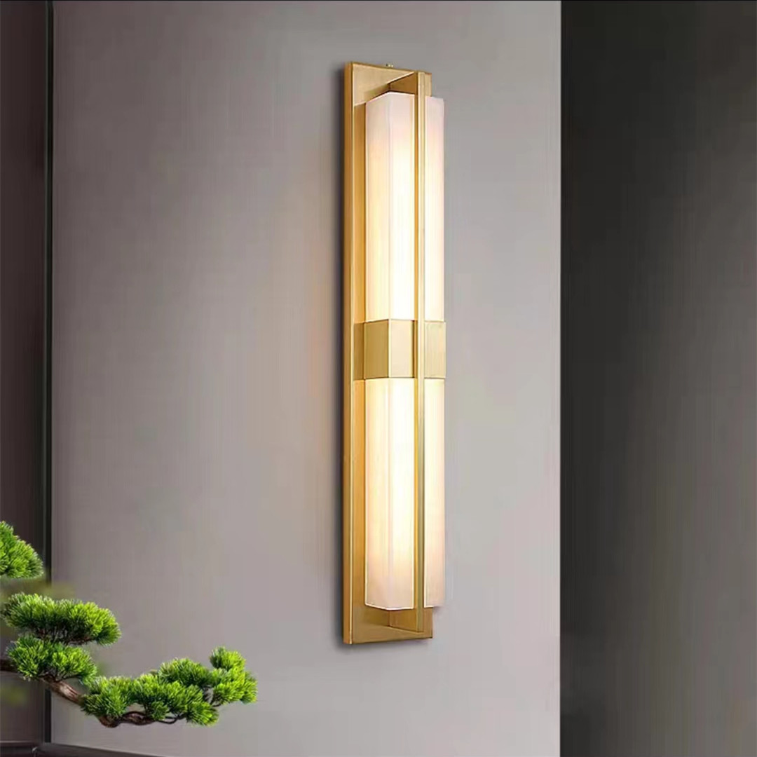 New Chinese style marble all copper wall lamp
