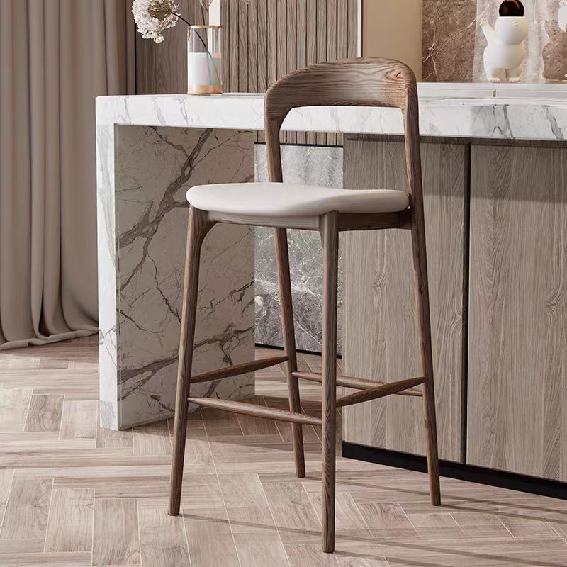 Nordic minimalist modern solid wood bar chairs