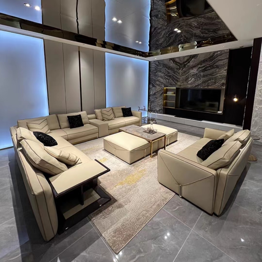 Postmodern luxury leather sofa