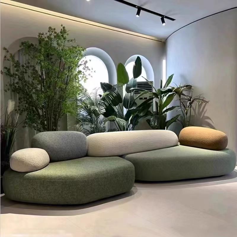 Creative sofa with free combination of pebbles and irregular armrests